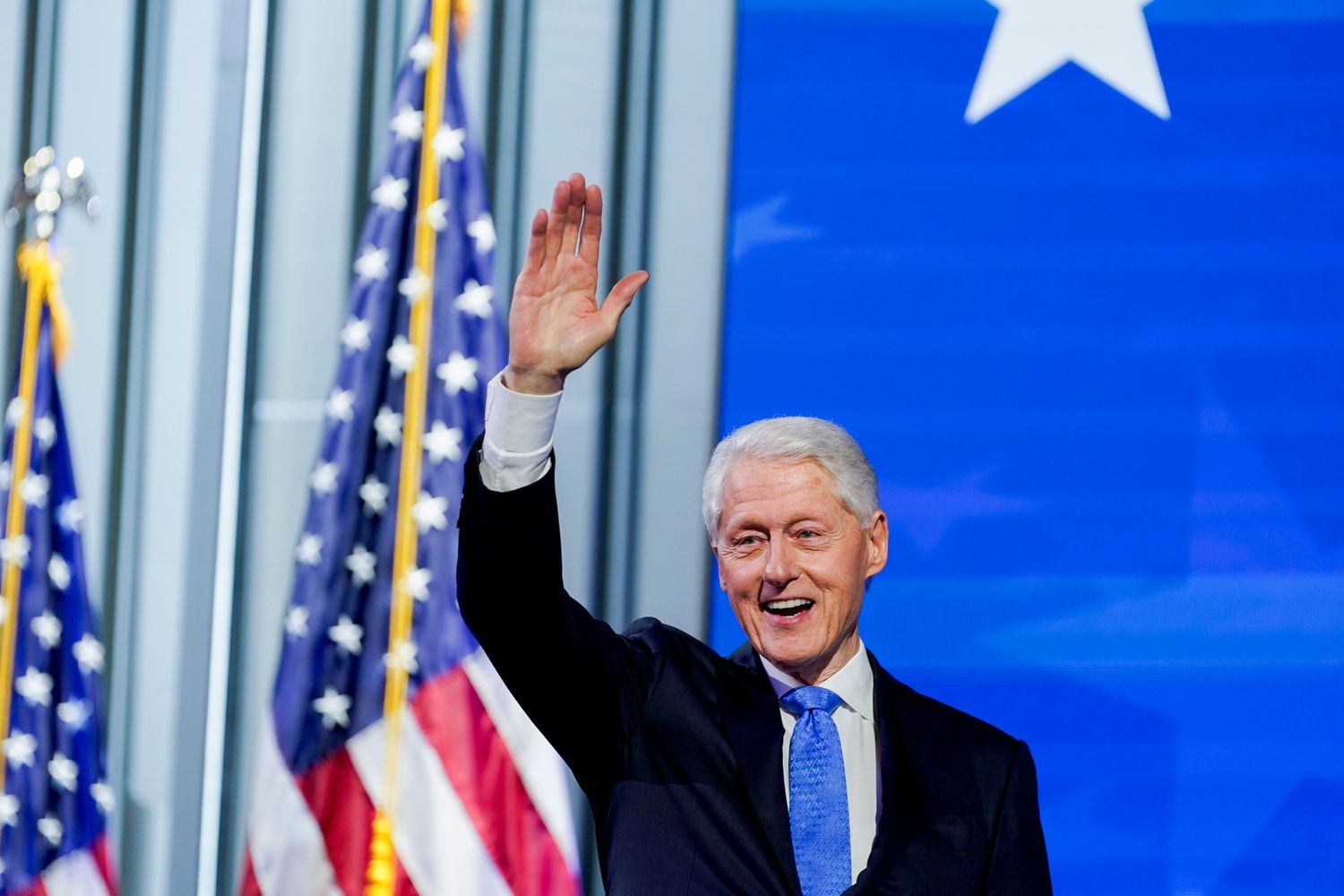 Bill Clinton posant pour une photo lors de la Convention Nationale Démocrate